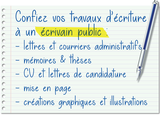 Profession libérale d'écrivain public et graphiste